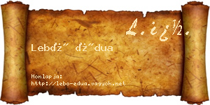 Lebó Édua névjegykártya
